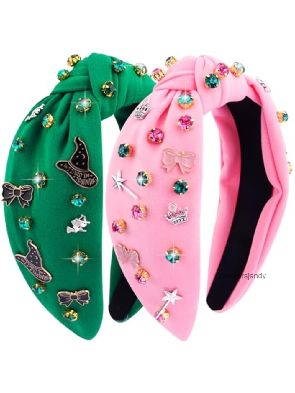 Witch Knotted Headbands Set Rhinestone Crown Fairy Wand Hair Accessories